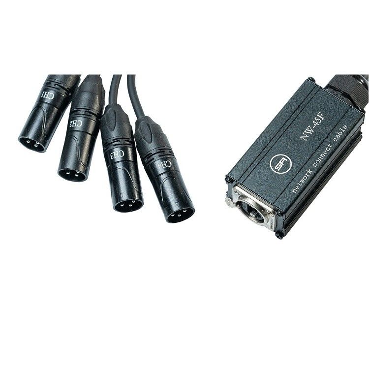 XLR Network Splitter Cable 4 Channel 3-Pin Multi Snake Receiver Untuk Rj45 Single Ethercon Cable