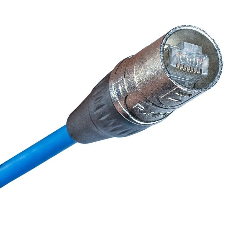 CAT Data Ethernet Cable RJ45 Patch Cable dengan EtherCON Connector Shielded Blue Color