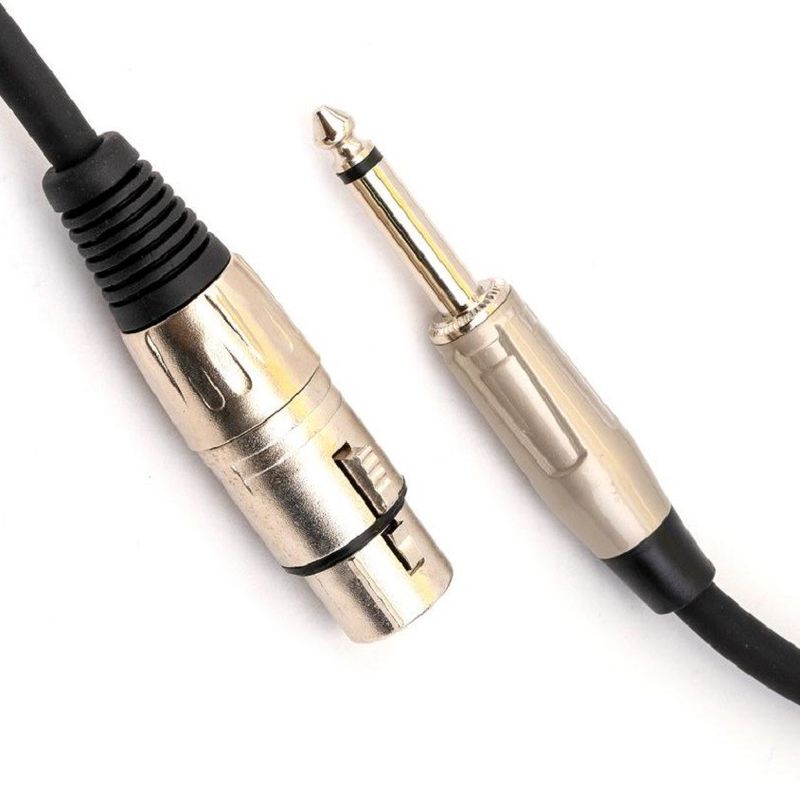 1/4 Inch Pria Ke XLR Wanita Mikrofon Cord Hitam XLR Kabel 10 kaki Mikrofon Kabel