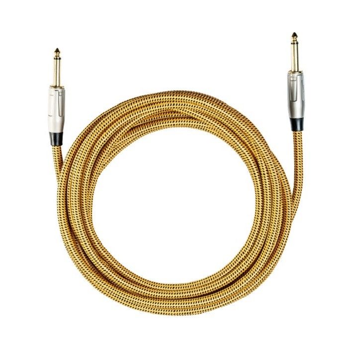 6.35mm Gitar Kabel Instrumen Patch Kabel Nylon Berliku Langsung Ke Langsung Amp Kabel