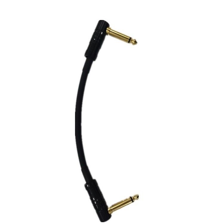 0.6ft Patch Kabel Cord 2 Pcs Pack 6.35mm Angle Plug Instrumen Kabel Untuk Pedal Board