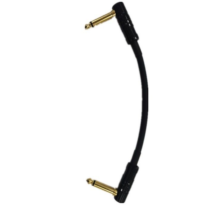 Kabel Patch Gitar Kecil 2 Pcs Paket 6.35mm Sudut Colokan Gitar Pedal Instrumen Kabel