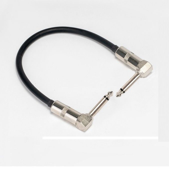 2 Pcs Paket 6.35mm Gitar Patch Kabel Gitar Pedal mengarah sudut kanan ke lurus