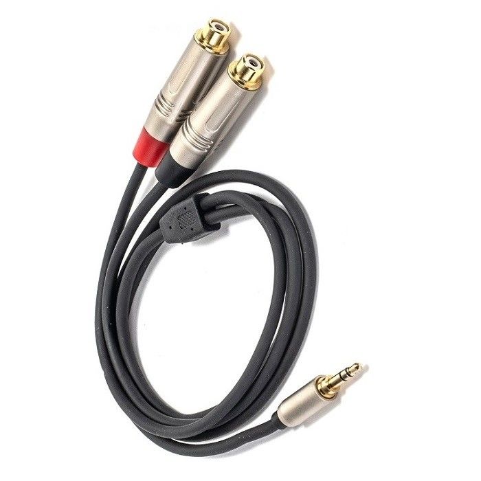 Audio Y Splitter Kabel 3.5mm Stereo Untuk Dual RCA Untuk Speaker Mixer