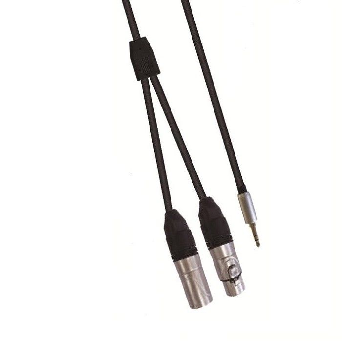 Kabel Audio 3,5mm Stereo Ke XLR F XLR M Y Splitter Kabel Untuk Speaker Mixer