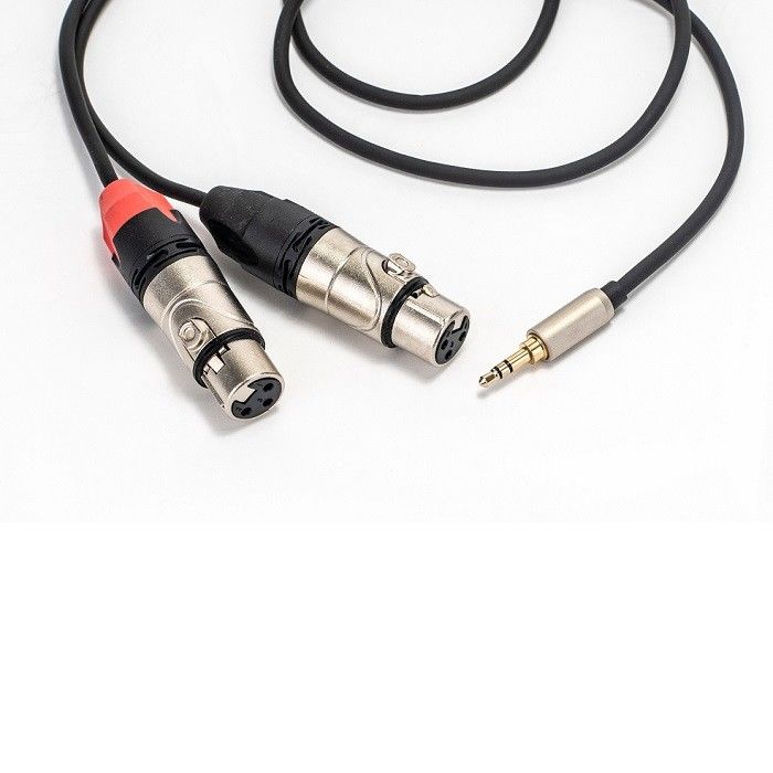 Wanita Y Splitter Adapter Kabel 3,5mm Stereo Untuk Dual XLR Audio Kabel Untuk Speaker