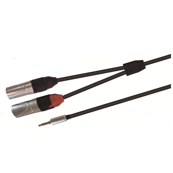 0.3M 1M 2M Male Stereo Y Adapter Kabel 3.5mm Stereo Untuk Dual XLR
