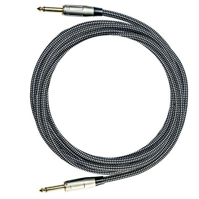 Kabel Audio Gitar Listrik Nylon Berliku Instrumen Patch Kabel 1/4 Inch Amp Kabel