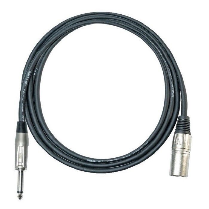 XLR Wanita sampai 1/4 Inch 6.35mm TS Mikropon Kabel Mikropon Cord Hitam XLR Kabel 10 ft