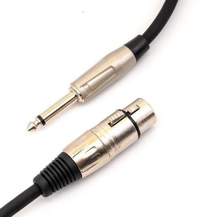 1/4 Ke XLR Kabel Mikrofon Wanita Kabel XLR Hitam Kabel Mikrofon 10ft