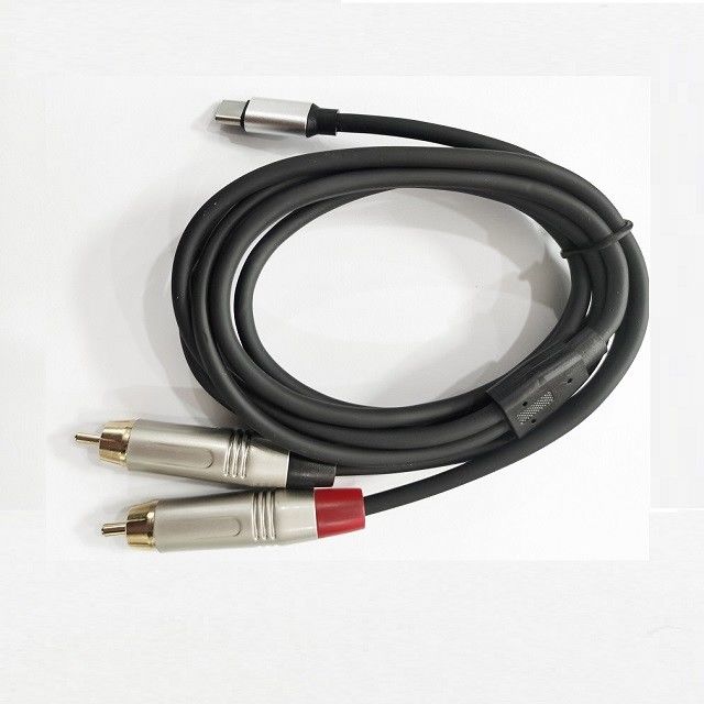 DAC Tipe C ke Kabel Splitter RCA Y Dual Dibangun dalam Chip DAC yang Kuat